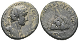 CAPPADOCIA. Kaisareia. Hadrianus (117 - 138 AD). Bronze. 134 - 135 AD (year 19). Obv: bust with laurel wreath and paludament on the right. Rs: Mount A...