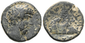 Cappadocia. Caesarea. Lucius Verus AD 161-169. Bronze [AYTOKPAT] OYHPOC CE[B], laureate, and draped bust right / KAICAPEW[N T Π APΓΑΙW?], Mount Argaeu...