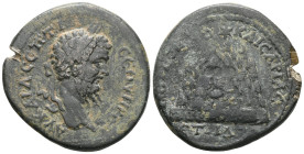 Roman Provincial CAPPADOCIA, Septimius Severus, Caesarea (205-206 AD) AE Bronze Obv: AY KAI L CEPTI CEOYHROC, slight drapery on left shoulder. Rev: MH...