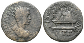 Roman Provincial Severus Alexander. AE 26; Severus Alexander; 218-222 AD, Caesarea, Cappadocia, Year 3 = 220/1 AD, AE Legend var. of Sydenham/Malloy-5...