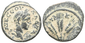 Roman Provincial Severus Alexander Æ of Caesarea, Cappadocia. Dated RY 8 = AD 228-229. ΑΥ Κ ϹЄΟΥΗ ΑΛЄΞΑΝΔΡ, laureate head to right / ΜΗTΡ ΚΑΙϹΑ, three...