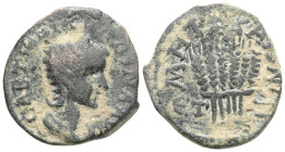 Tranquillina Æ23 of Caesarea, Cappadocia. Struck under Gordian III, AD 238-244. Draped bust wearing stephane right / Bunch of six corn-ears.
 Weight:...