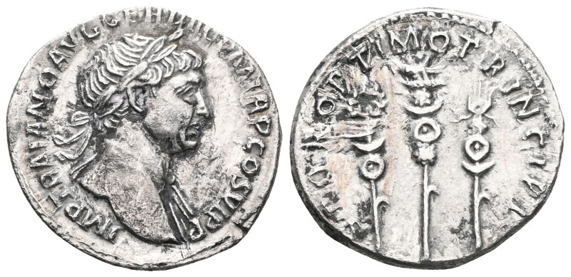Trajan, 98 - 117 ADSilver Denarius, Rome Mint, Obverse: IMP TRAIANO AVG GER DAC ...