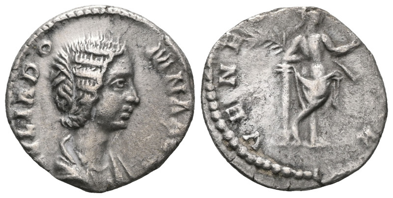 Julia Domna AR Denarius. Rome, AD 193-196. IVLIA DOMNA AVG, draped bust right / ...