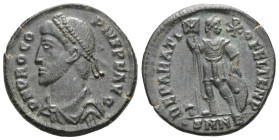 PROCOPIUS (365-366). Ae. Constantinople. Obv: D N PROCOPIVS P F AVG. Diademed, draped and cuirassed bust left. Rev: REPARATIO FEL TEMP / CONS?•. Proco...