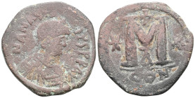 Justinianus I (527-565) AE Follis (BronzE) Constantinople, 527 Justinianus I (527-565) AE Follis (Bronze, ) Constantinople, 527 Obv: D N IVSTINIANVS P...