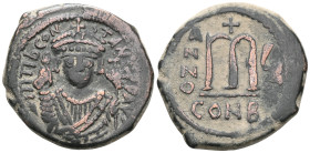 Tiberius II Constantine (578-582) AE Follis (Bronze,) Constantinople, RY 5 = 578/9. Tiberius II Constantine (578-582) AE Follis (Bronze, Constantinopl...