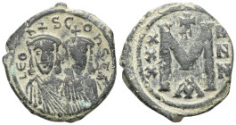 Leo III and Constantine V. AE, Follis. (Bronze, ) Constantinople. 717-741 AD. Leo III and Constantine V. AE, Follis. (Bronze, ) Constantinople. 717-74...