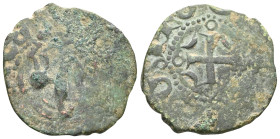 ARMENIA, Cilician Armenia. Baronial . Levon II. 1187-1198. Æ Pogh . Knight on horseback riding left / Cross pattée, with ends terminating in annulets ...