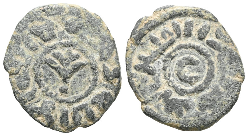 Umayyad anonymous AE Fals Very Rare.
Weight: 1,9 gr Diameter: 17,6 mm