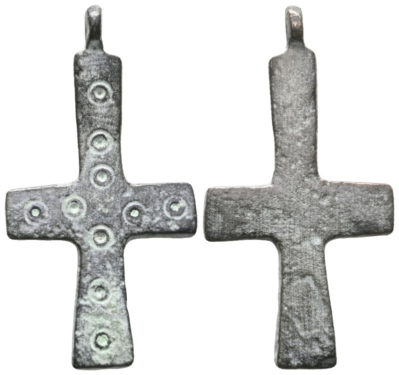 ANCIENT BYZANTINE EMPIRE.Bronze Cross.(8th-10th century).Ae.
 Weight: 3,6 gr Di...