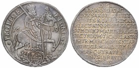Sachsen - Albertiner (ab 1485). Kurfürstentum (1547 - 1806). Johann Georg I. (1615 - 1656).

Taler (Silber). 1619. Dresden.
Auf das Vikariat.

Vs...