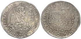 Sachsen - Albertiner (ab 1485). Kurfürstentum (1547 - 1806). Johann Georg I. (1615 - 1656).

Taler (Silber). 1635. Dresden.
Vs: Geharnischtes Hüftb...