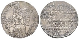 Sachsen - Albertiner (ab 1485). Kurfürstentum (1547 - 1806). Johann Georg II. (1656 - 1680).

1/2 Taler (Silber). 1657. Dresden.
Auf das Vikariat....