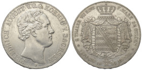 Sachsen - Albertiner (ab 1485). Königreich (ab 1806). Friedrich August II. (1836 - 1854).

 Vereinsdoppeltaler (Silber). 1854 F.
Vs: Kopf rechts, d...