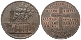 Kaiserreich. Sachsen. Albert (1873 - 1902).

 Medaille (Kupfer). 1897. Dresden.
Reliktmedaille aus dem Dachkupfer der 1897 ausgebrannten Kreuzkirch...