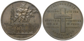 Kaiserreich. Sachsen. Albert (1873 - 1902).

 Medaille (Kupfer). 1897. Dresden.
Reliktmedaille aus dem Dachkupfer der 1897 ausgebrannten Kreuzkirch...