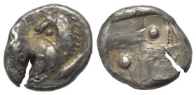 Imitationen griechischer Münzen.

Nachahmung einer Prägung des Thrakischen Chersones (Thrakien).

Hemidrachme (Silber), ca. 4. Jhdt. v. Chr.
Vs: ...