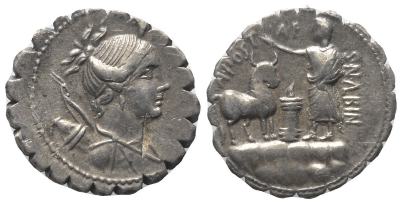 A. Postumius Albinus.

 Denar (Silber). 81 v. Chr. Rom.
Vs: Drapierte Büste d...