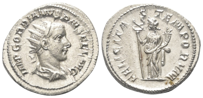 Gordianus III. (238 - 244 n. Chr.).

 Antoninian (Silber). 243 - 244 n. Chr. R...