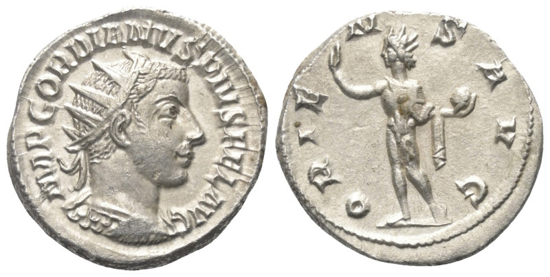 Gordianus III. (238 - 244 n. Chr.).

 Antoninian (Silber). 243 - 244 n. Chr. A...