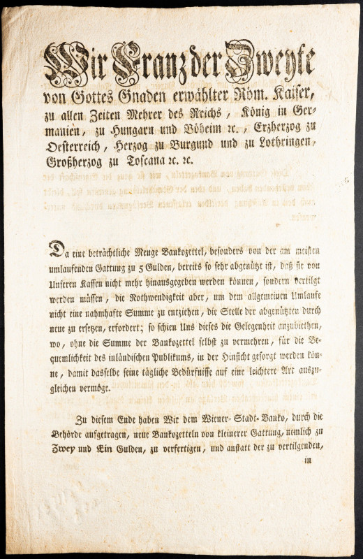 Franz I. (II.), 1, 2 Gulden 1800 Franz I. (II.), 1, 2 Gulden 1800, Circular incl...