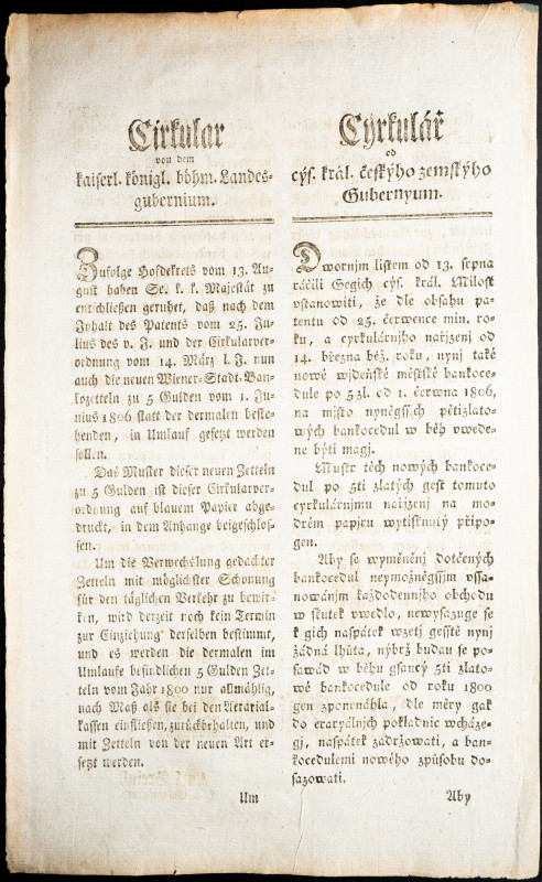 Franz I. (II.), 5 Gulden 1806 Franz I. (II.), 5 Gulden 1806, Circular including ...