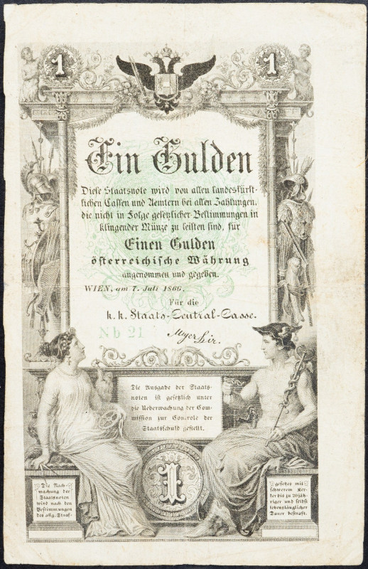 Franz Joseph I., 1 Gulden 1866 Franz Joseph I., 1 Gulden 1866, P# A150, Restored...