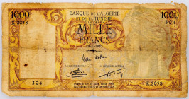 Algeria, 1000 Francs 1957