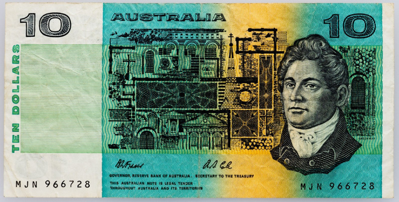 Australia, 10 Dollars 1991 Australia, 10 Dollars 1991; F

Grade: F