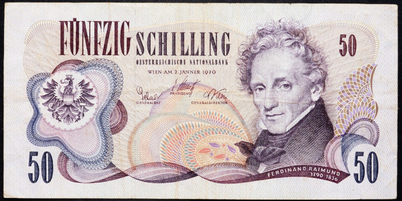 Austria, 50 Schilling 1970 Austria, 50 Schilling 1970; VG

Grade: VG