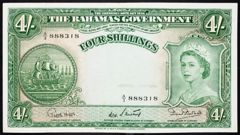 Bahamas, 4 Shillings 1936 Bahamas, 4 Shillings 1936; EF

Grade: EF