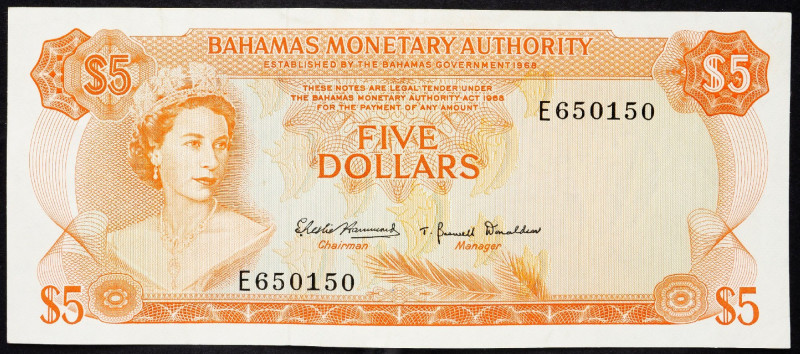 Bahamas, 5 Dollars 1965 Bahamas, 5 Dollars 1965; VF

Grade: VF