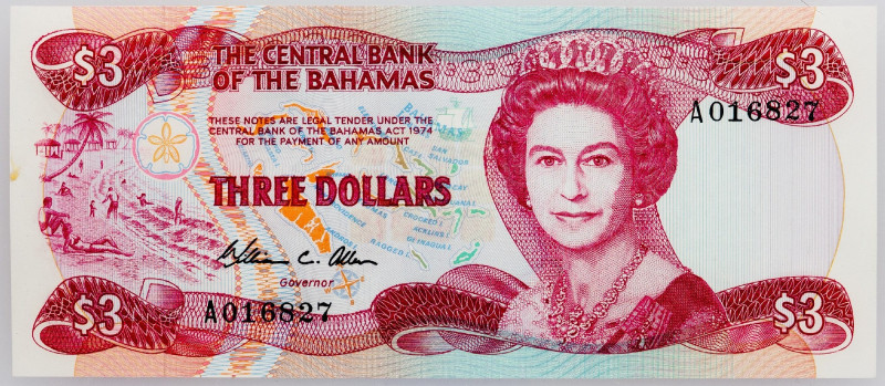 Bahamas, 3 Dollars 1984 Bahamas, 3 Dollars 1984; aUNC

Grade: aUNC