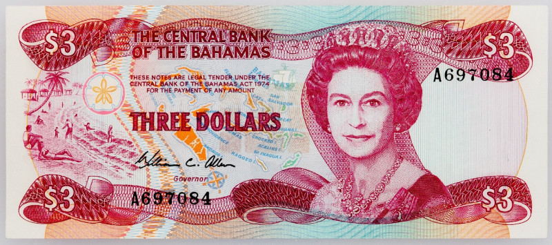 Bahamas, 3 Dollars 1984 Bahamas, 3 Dollars 1984; UNC

Grade: UNC