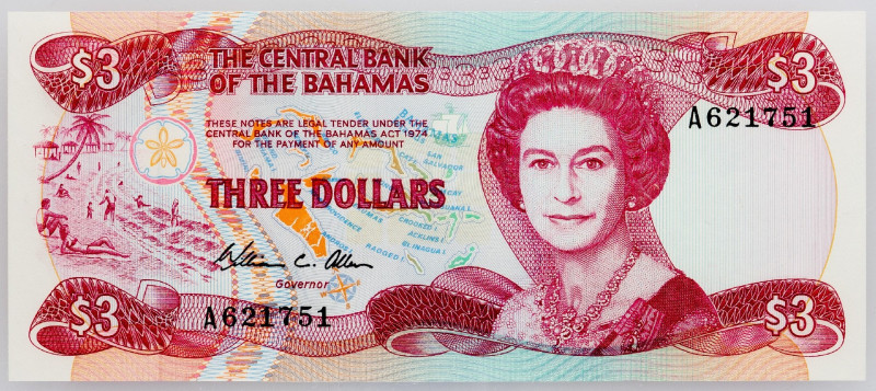 Bahamas, 3 Dollars 1984 Bahamas, 3 Dollars 1984; UNC

Grade: UNC