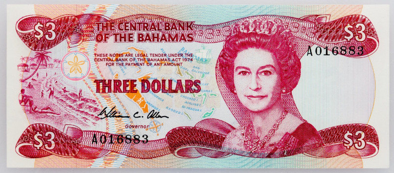 Bahamas, 3 Dollars 1984 Bahamas, 3 Dollars 1984; UNC

Grade: UNC