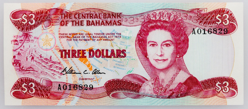Bahamas, 3 Dollars 1984 Bahamas, 3 Dollars 1984; UNC

Grade: UNC