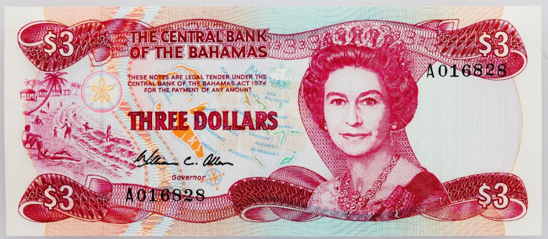 Bahamas, 3 Dollars 1984 Bahamas, 3 Dollars 1984; UNC

Grade: UNC