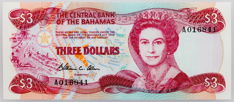 Bahamas, 3 Dollars 1984 Bahamas, 3 Dollars 1984; UNC

Grade: UNC