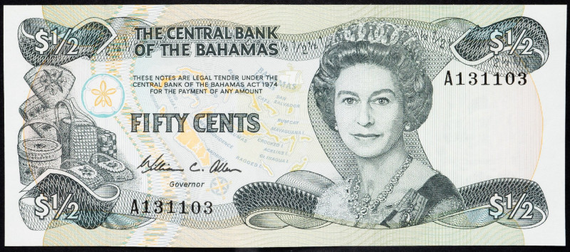 Bahamas, 50 Cents 1985 Bahamas, 50 Cents 1985; UNC

Grade: UNC