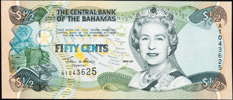 Bahamas, 50 Cents 2001 Bahamas, 50 Cents 2001; UNC

Grade: UNC