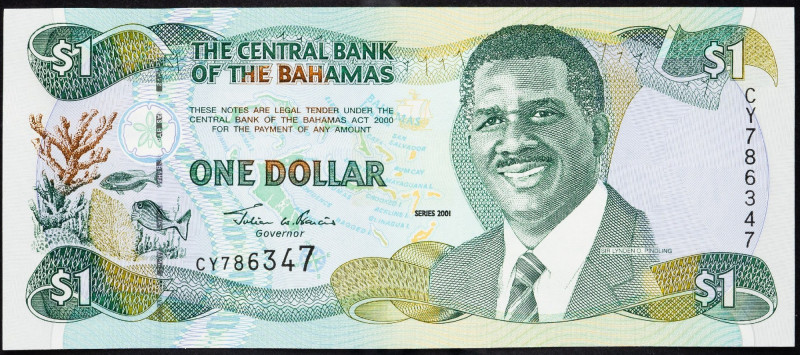 Bahamas, 1 Dollar 2001 Bahamas, 1 Dollar 2001; UNC

Grade: UNC