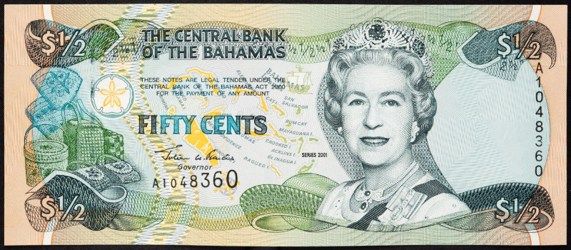 Bahamas, 50 Cents 2001 Bahamas, 50 Cents 2001; UNC

Grade: UNC