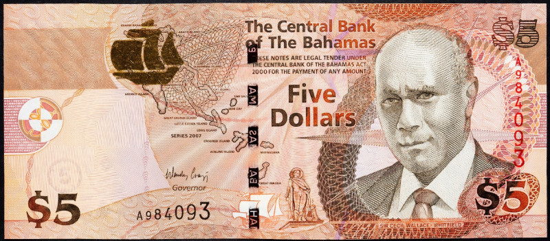 Bahamas, 5 Dollars 2007 Bahamas, 5 Dollars 2007; aEF

Grade: aEF