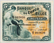 Belgian Congo, 5 Francs 1947