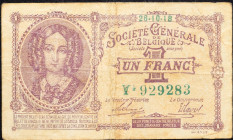 Belgium, 1 Franc 1918