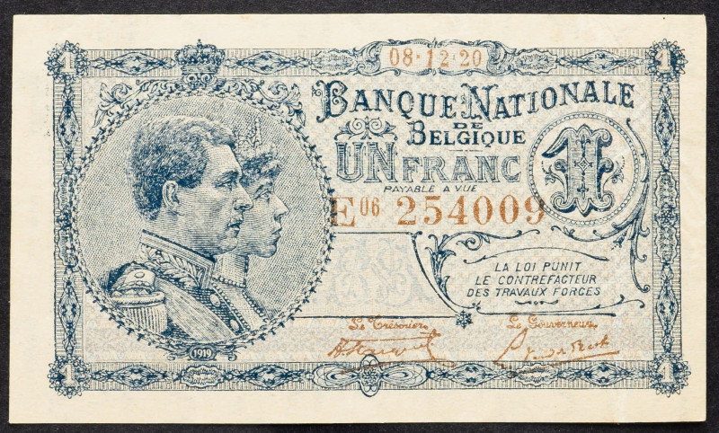 Belgium, 1 Franc 1920 Belgium, 1 Franc 1920; EF

Grade: EF