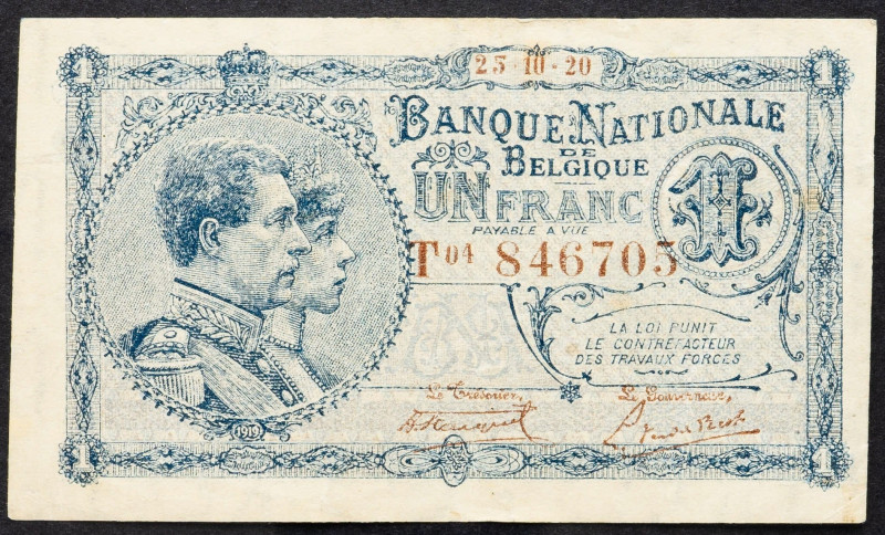 Belgium, 1 Franc 1920 Belgium, 1 Franc 1920; EF

Grade: EF