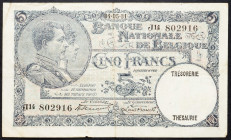 Belgium, 5 Francs 1931